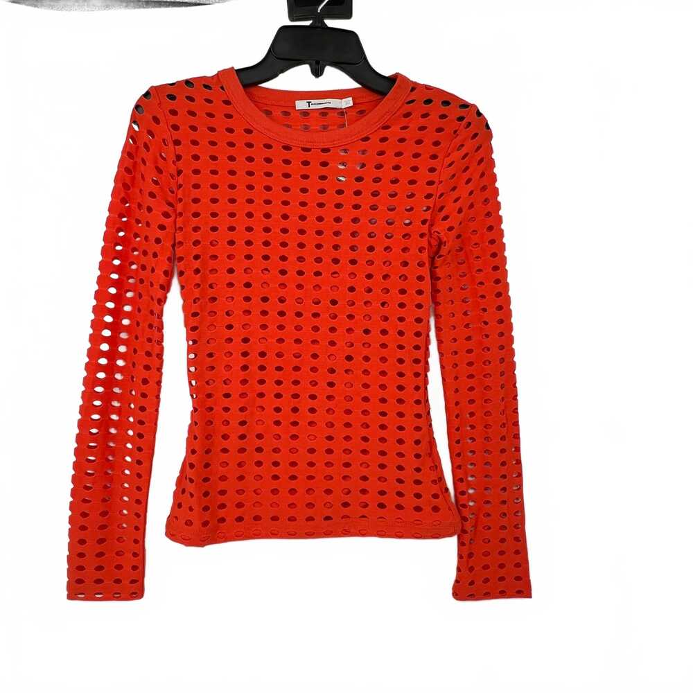 Alexander Wang Orange Cut Out Long Sleeve Blouse | Women’s Size S